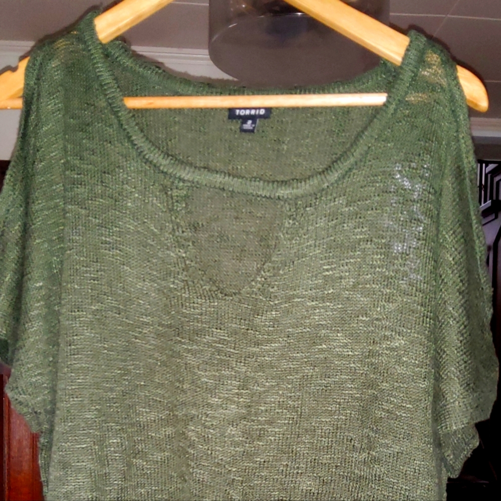 Green Torrid tunic length sweater, 2X